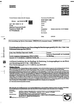 Download PDF-Datei: Freistellungsbescheinigung